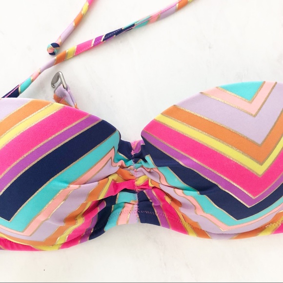 Victoria’s Secret Rainbow Bandeau Bikini Top 36B - Picture 2 of 6